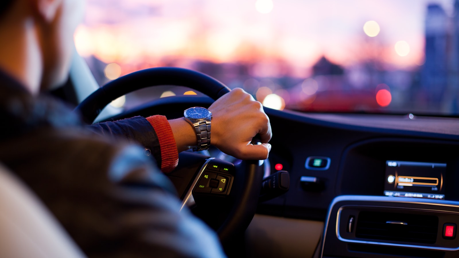 View from a car dashboard while driving